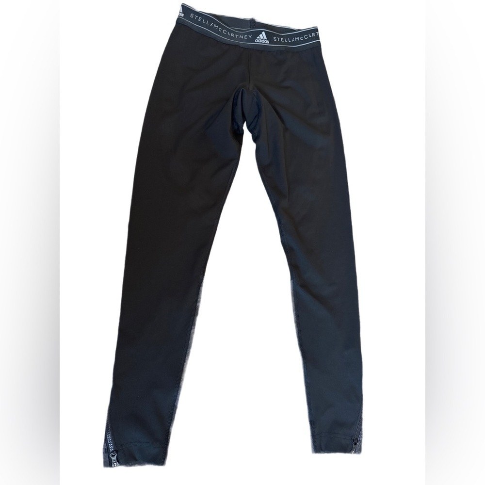 Stella McCartney x ADIDAS Black Legging with Logo Waistband Snake Skin Print Sma